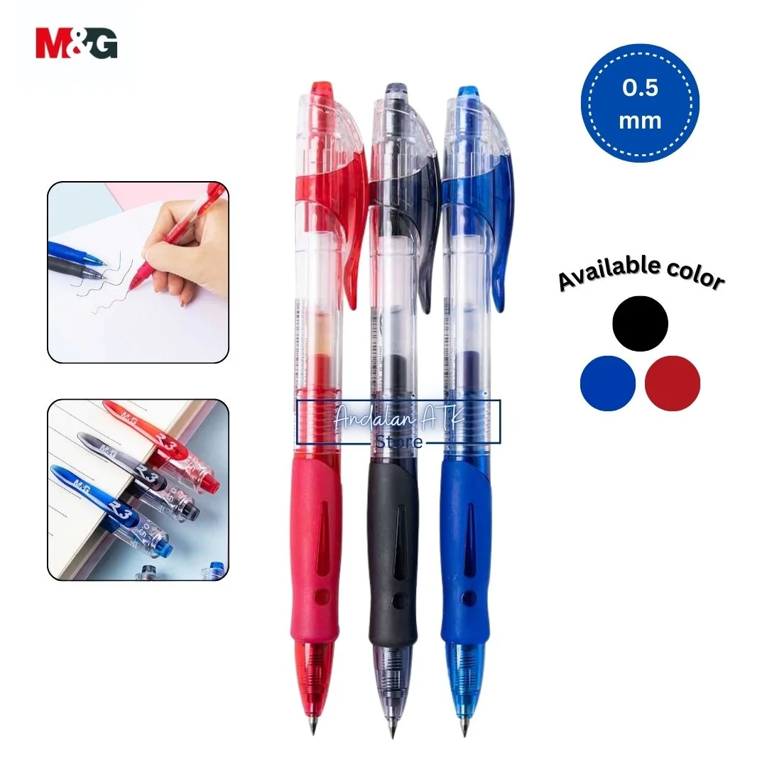 Pulpen Gel Biru 0.5mm